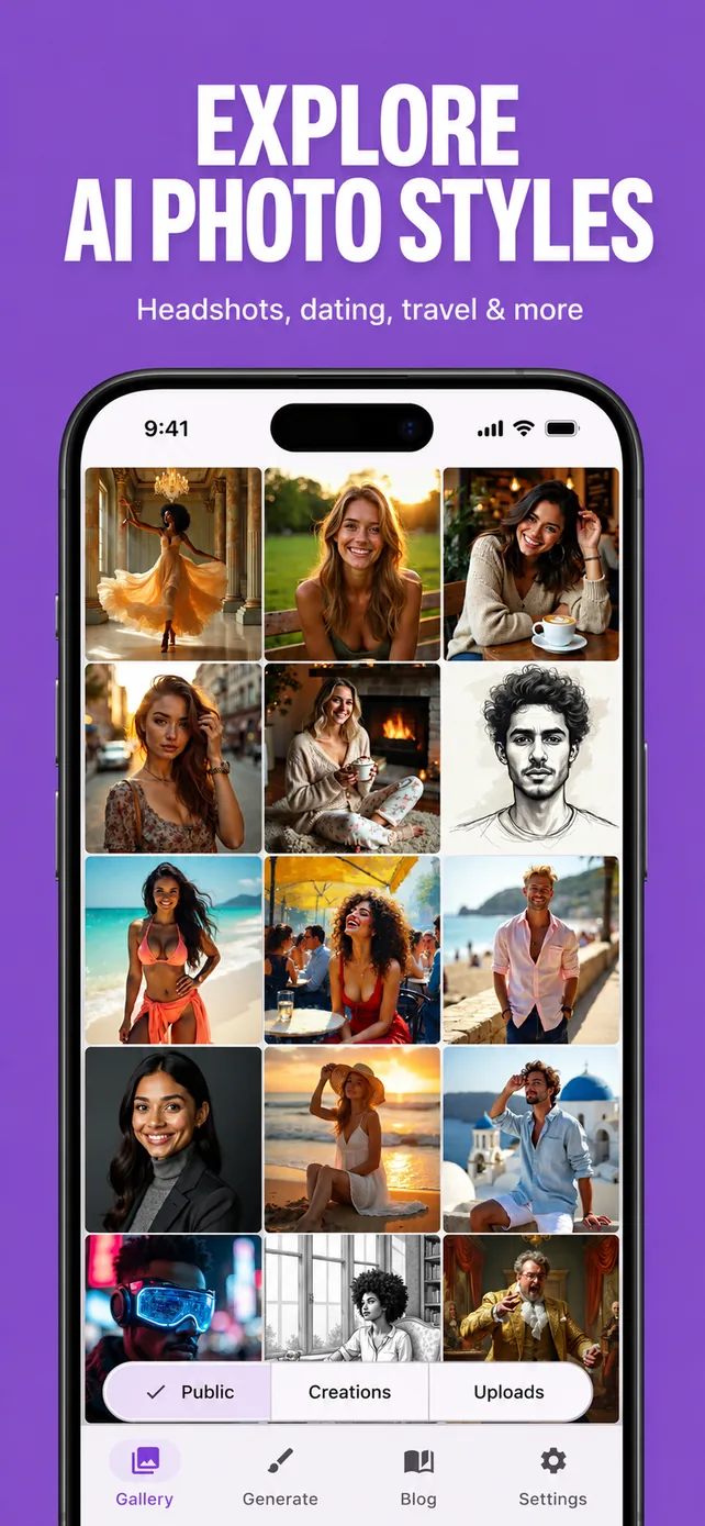 Explore AI photo styles in My AI Photo Shoot