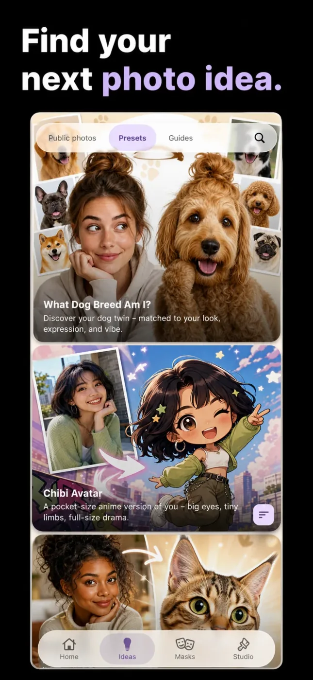 Find reusable AI photo ideas